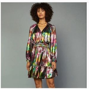 NWT Current Air Metallic Floral Mini Dress, Size Medium